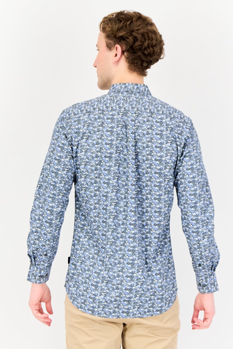 Kenneth Cole Men Regular Fit Floral Print Long Sleeves Casual Shirt, Multicolor  - Image 2