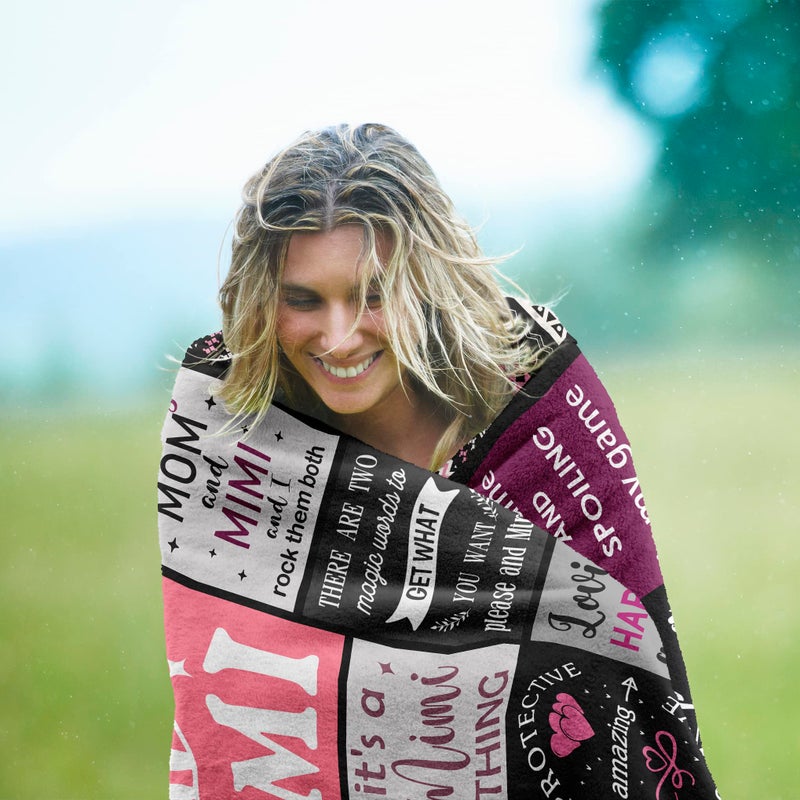 Ruvinzo Ruvinzo Mimi Gifts  Mimi Gifts for Grandma  Grandma Birthday Gifts  Great Grandma Gifts for Mimi Grandma  Nana Gifts for Grandma  Grandmother Gift Ideas  Mimi Mothers Day Gigi Gift Blanket 80  x 60  - Image 4