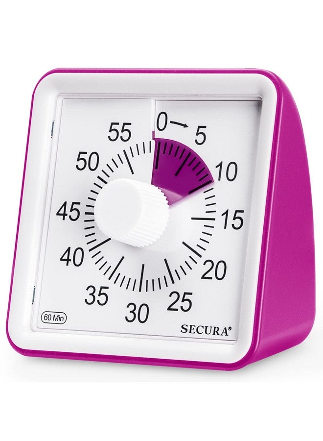 Secura 60-Minute Visual Timer, Classroom Timer, Countdown Timer for Kids and Adults, Time Management Tool for Teaching (Violet & Violet) - Image 1