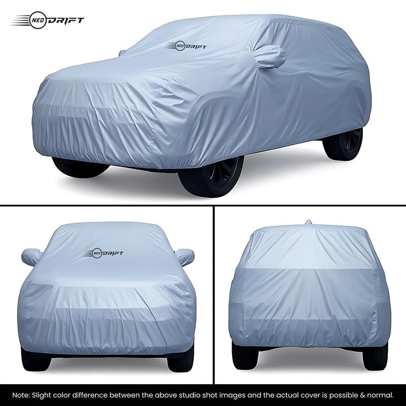 NEODRIFT 'SilverTech' Car Cover for Toyota Fortuner (100% Water-Resistant, All Weather Protection, Tailored Fit, Precision-Fit & Breathable Fabric) (Colour: Silver) - Image 2