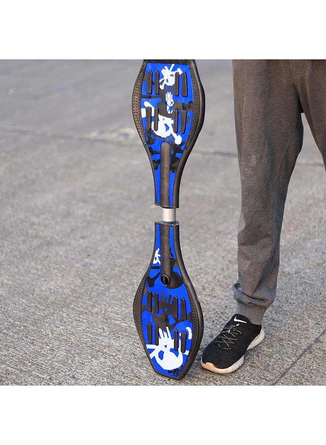 P PAYTAG Swipe Kart® Wave Board Skate Board with Carry Bag | LED Flash Colorful Lights in Wheels | for Outdoor for Kids |Skates for Kids,Plastic Card, DIY Arts Craftfor Children (Blue WB) - Image 4