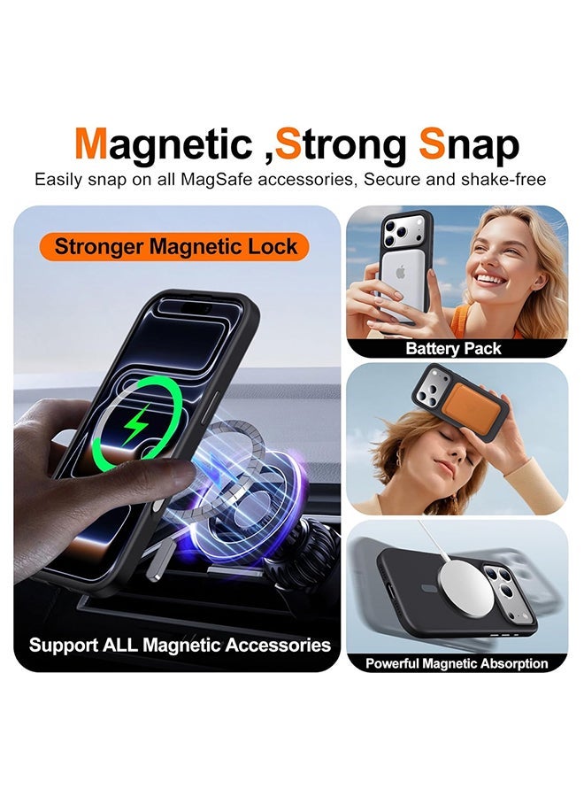 Raxoom Magnetic Silicone Case For iPhone 17 Pro|Compatible with MagSafe | Anti-Scratch Microfiber Lining Phone Cover with Camera Lens Protection - Grey - Image 4