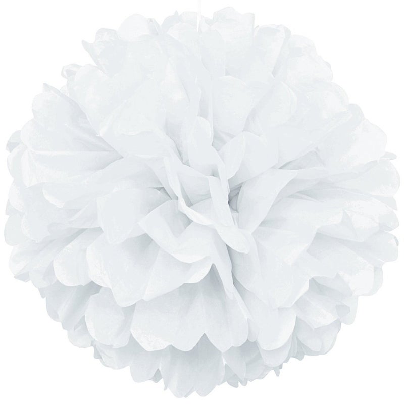 Lightingsky 10pcs DIY Decorative Tissue Paper Pom-poms Flowers Ball Perfect for Party Wedding Home Outdoor Decoration (12-inch Diameter  White) - Image 1