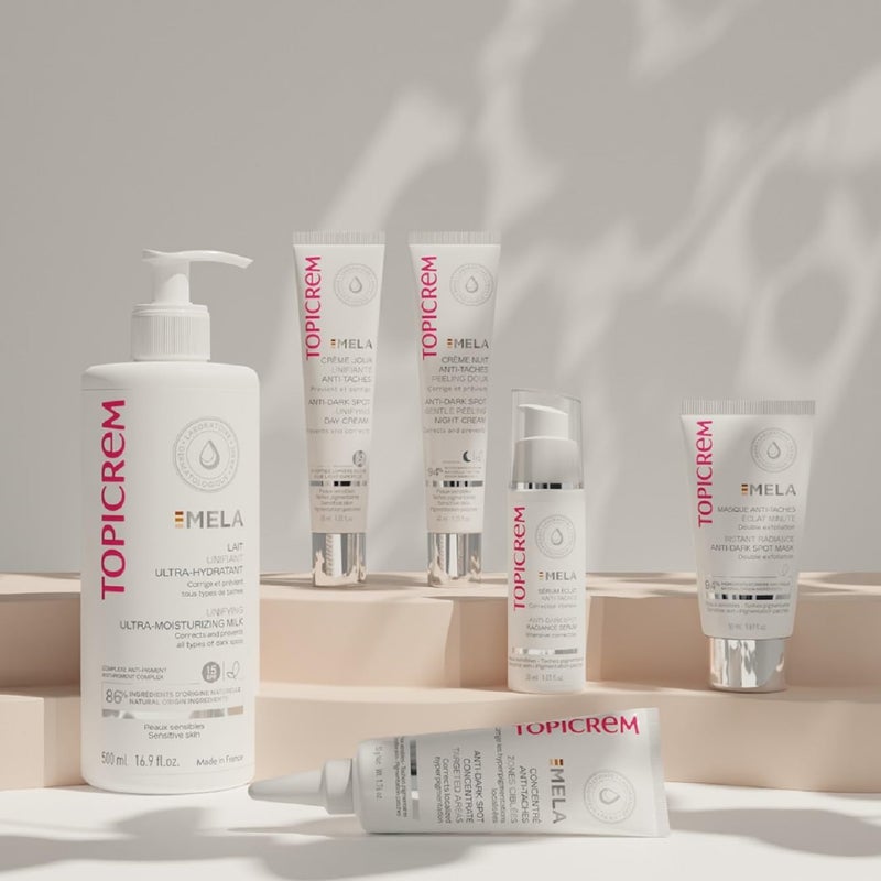 Topicrem توبكريم - ميلا، حليب موحد مرطب فائق للجسم - يرطب 24 ساعة، يوحد لون البشرة، يصحح ويمنع ظهور البقع، قوام كريمي للبشرة الحساسة، تركيبة جديدة 500 مل - Image 3