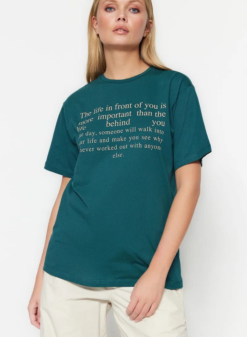 trendyol Crew Neck Graphic T-Shirt