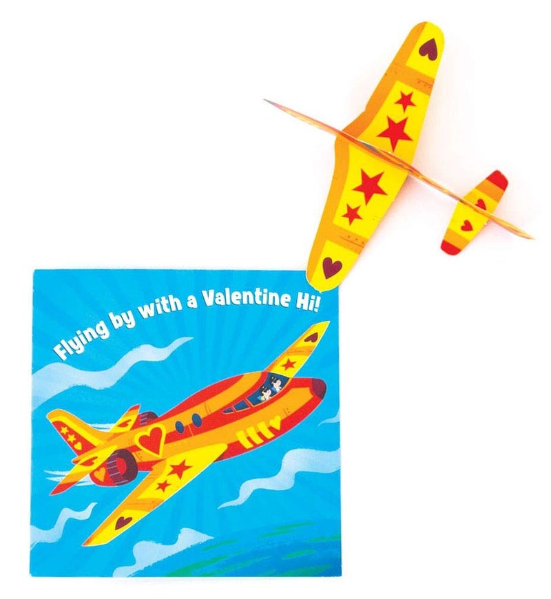 Playhouse Pop Out Paper Airplanes 28 Card Super Valentine Exchange Pack for Kids - Image 4
