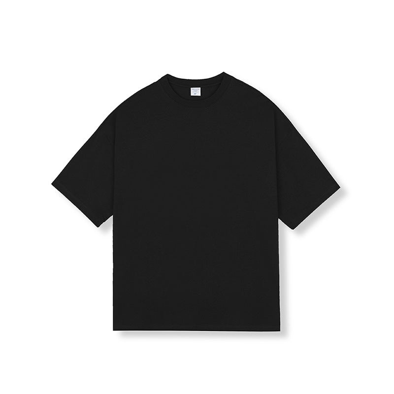 280G Cotton Heavy Short Sleeve T-Shirt Men'S Loose Trendy Brand Solid Color Fog Men'S Clothes Base Shirt - Image 1