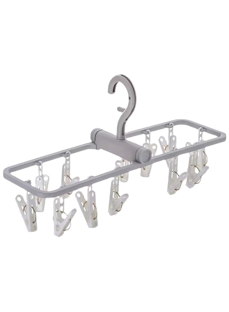 Sweet Home Multifunctional Folding Clothes Drying Rack – 24 Clips | Space-Saving Plastic Hanger for Socks, Underwear & Laundry | Durable & Lightweight Airer  - Image 1