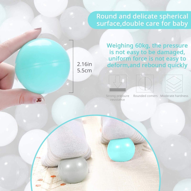 STARBOLO Ball Pit Balls Pack of 100 - BPA&Phthalate Free Non-Toxic Crush Proof Play Balls Soft Plastic Ball for 1 2 3 4 5Years Old Toddlers Baby Kids Birthday Pool Tent Party (2.16inches) - Image 4