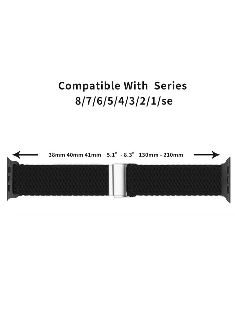 GUDOO - Suitable For Apple Watch Watch Band 49mm 45mm 44mm 42mm Braided Solo Loop Band Replacement Bands Adjustable Stretchable Elastics Sport Wristband for iWatch ultra2 ultra Series9/8/7/6/SE/5/4/3/2/1 - Image 1