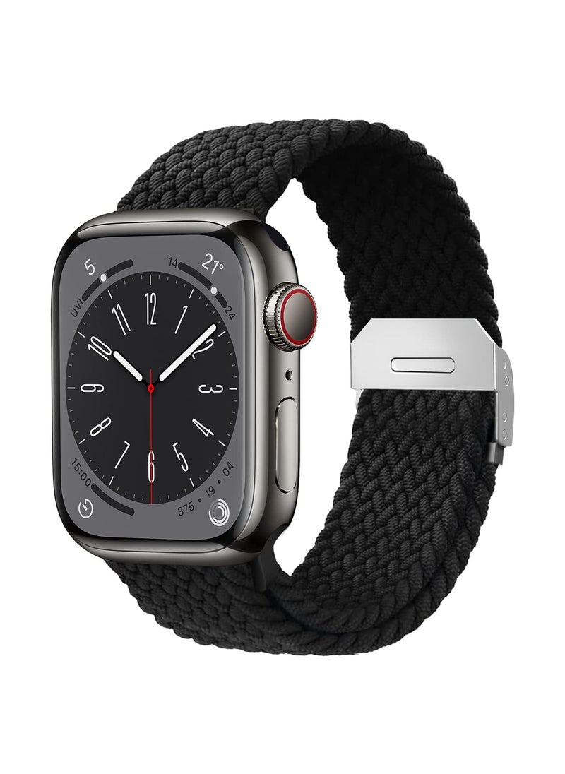GUDOO - Suitable For Apple Watch Watch Band 49mm 45mm 44mm 42mm Braided Solo Loop Band Replacement Bands Adjustable Stretchable Elastics Sport Wristband for iWatch ultra2 ultra Series9/8/7/6/SE/5/4/3/2/1 - Image 1