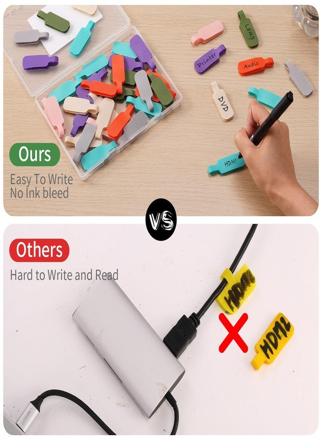 Trilancer Cable Cord Labels Large Size, for Organizing Wires and Identification, Multicolored Handwriting Cable Tags, Reusable with Multiple Uses - 35 PCS - Image 5
