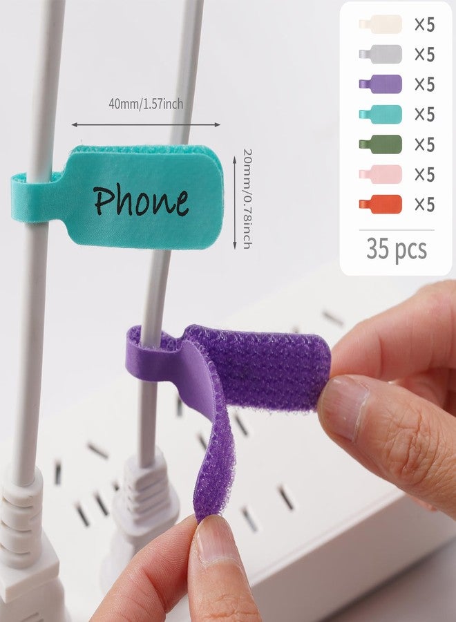 Trilancer Cable Cord Labels Large Size, for Organizing Wires and Identification, Multicolored Handwriting Cable Tags, Reusable with Multiple Uses - 35 PCS - Image 3