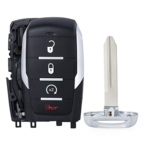 Aichiyu Key Fob Case Replacement Smart Remote Key Shell Cover Fob 4 Buttons for RAM 1500 2019 2020 2021 2022 2023 Fits for FCC ID: OHT-4882056, OHT4882056 - Image 1