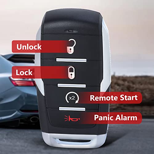 Aichiyu Key Fob Case Replacement Smart Remote Key Shell Cover Fob 4 Buttons for RAM 1500 2019 2020 2021 2022 2023 Fits for FCC ID: OHT-4882056, OHT4882056 - Image 2