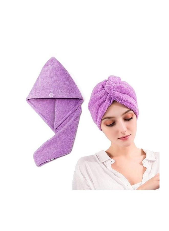 HOMESTAR Hair drying towel of the finest cotton purple color - Image 1