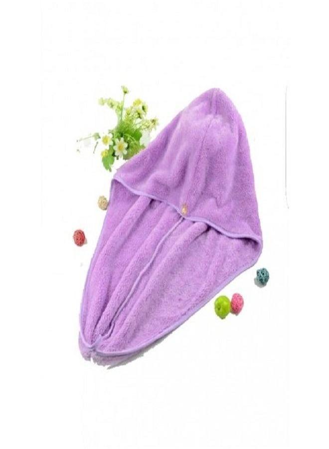 HOMESTAR Hair drying towel of the finest cotton purple color - Image 2
