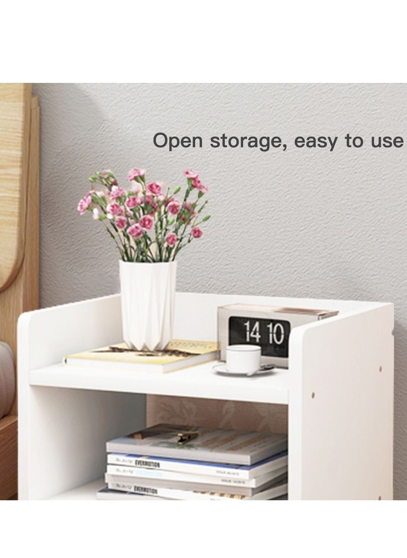 Sharpdo - Sharpdo Nightstands Home Bedside Storage Cabinet With Drawer And Shelf 40x33x26cm - Image 1