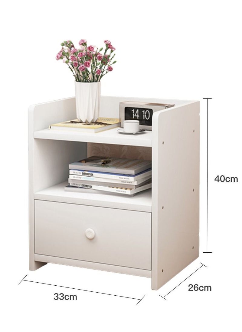 Sharpdo - Sharpdo Nightstands Home Bedside Storage Cabinet With Drawer And Shelf 40x33x26cm - Image 1