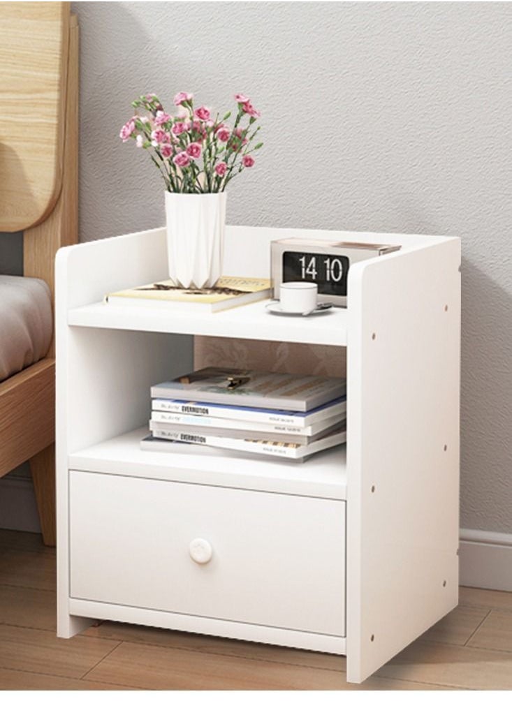 Sharpdo - Sharpdo Nightstands Home Bedside Storage Cabinet With Drawer And Shelf 40x33x26cm - Image 1