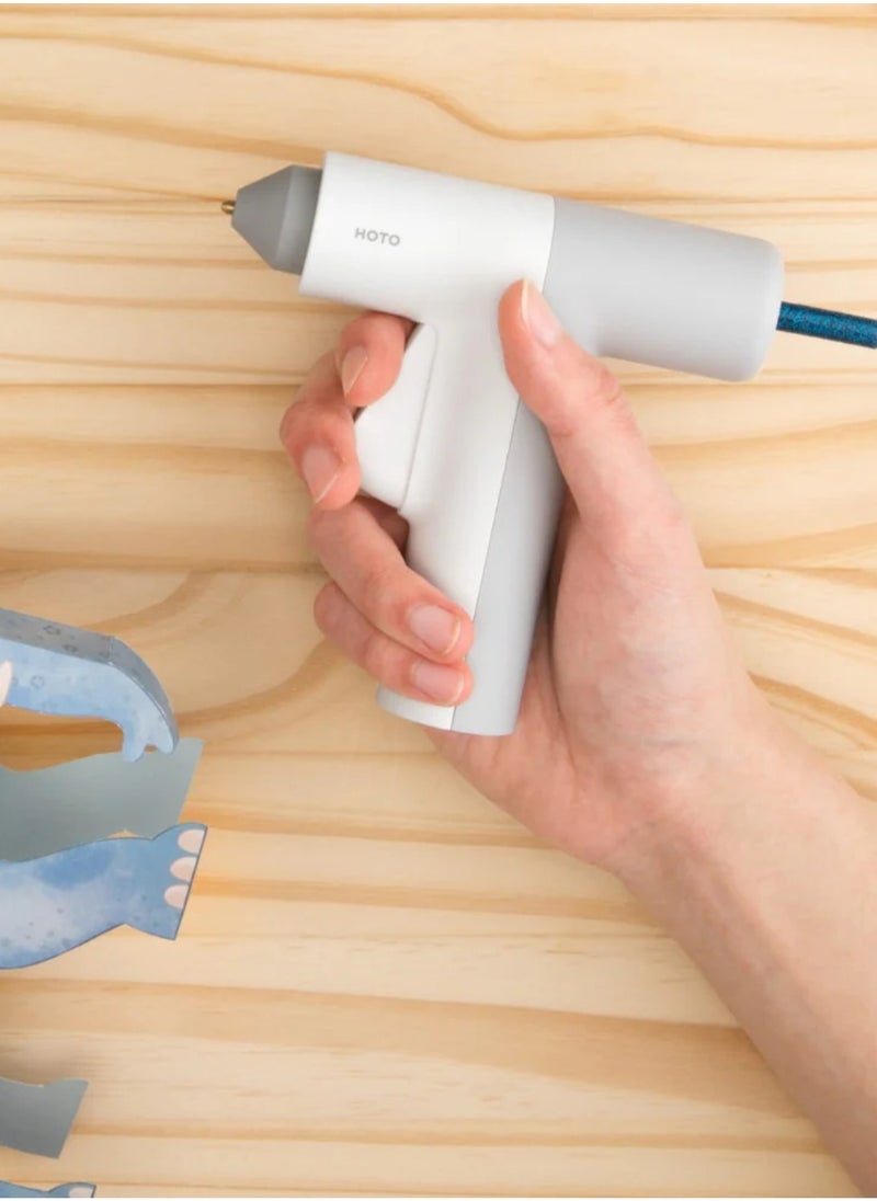 HOTO - Easyflow Manual Gluegun | Anti-Scald Silicone Cover | USB-C Rechargeable | Fast 30s Heat-Up | Precise 1mm Glue Flow | 2000mAh Battery | Auto Shut-Off | Eco Glue Sticks – EF-GG002 - Image 1