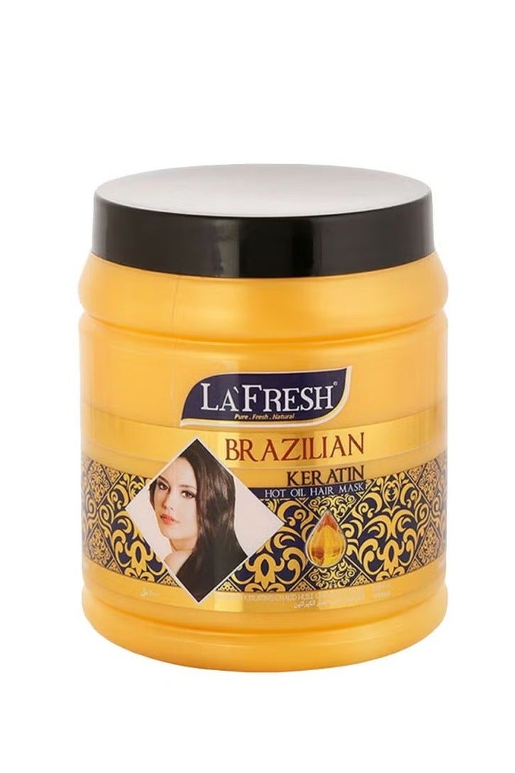 لا فريش قناع الشعر البرازيلي بالزيت الحار – 1000 مل | ترطيب عميق وتقوية للشعر التالف
