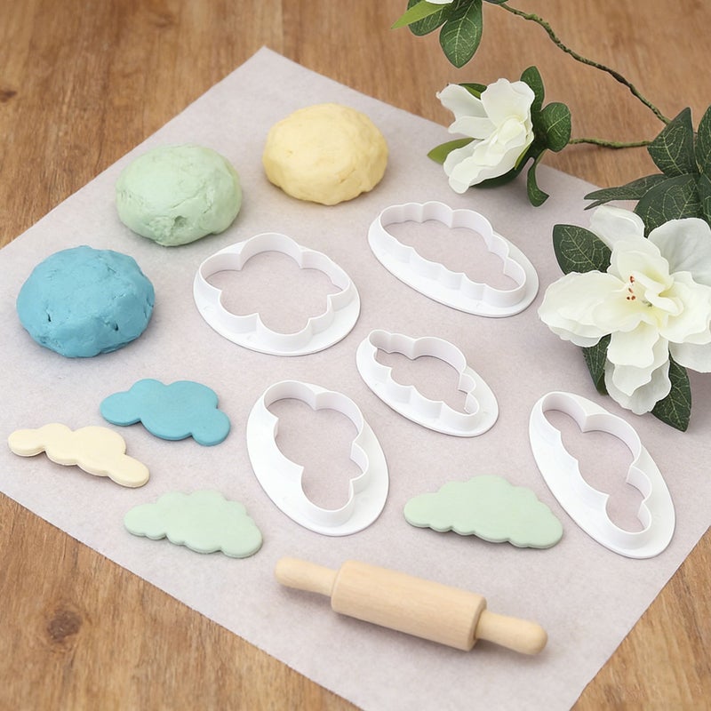 5pcs Cloud Cake Cutters Plastic Cookie Fondant Molds Baking Decor Tools - Image 3