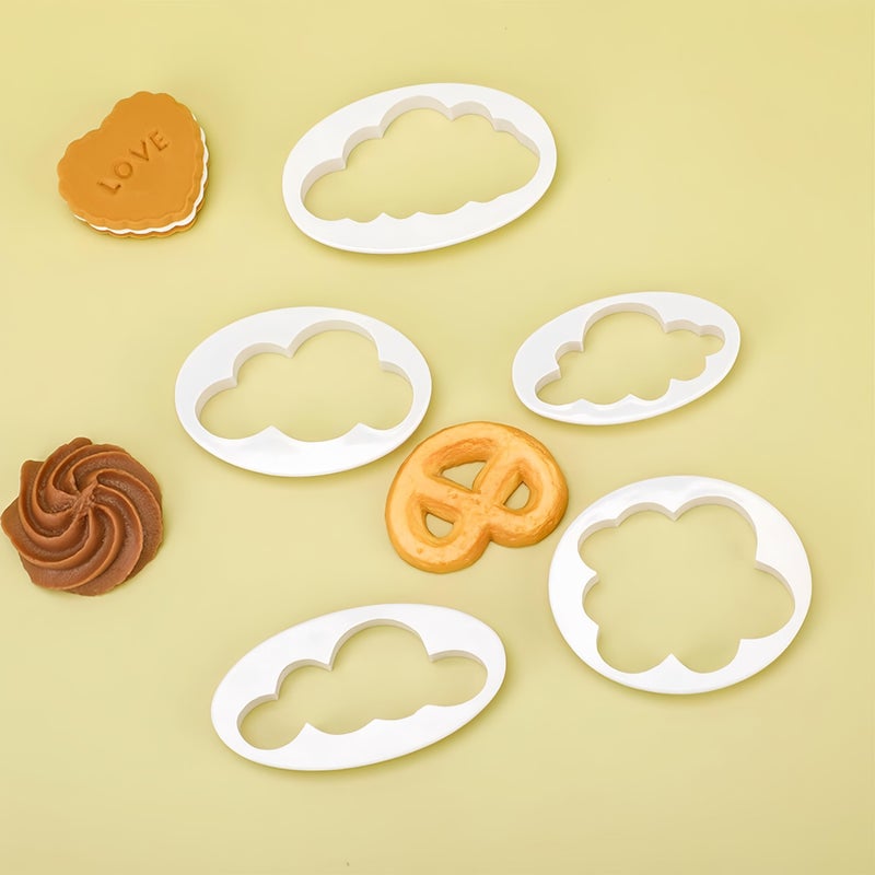 5pcs Cloud Cake Cutters Plastic Cookie Fondant Molds Baking Decor Tools - Image 4