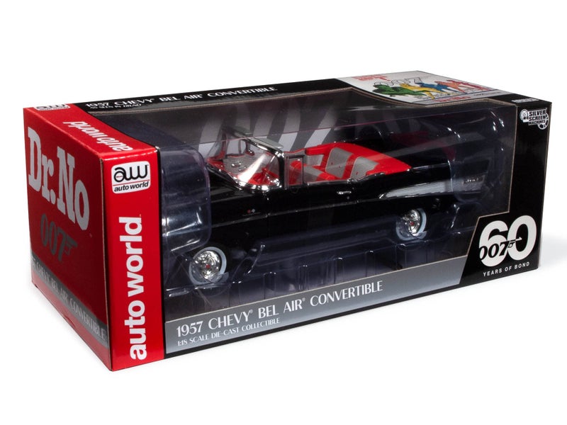 AW AUTO WORLD Auto World James Bond 1957 Chevrolet Bel Air Convertible 1:18 Scale Diecast Model - Image 1