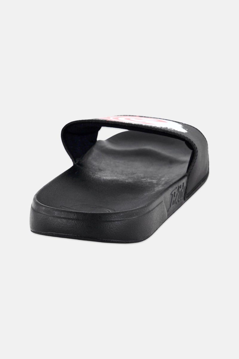 ISlide Men Hawks Spray Paint Slip On Slides, Black - Image 3