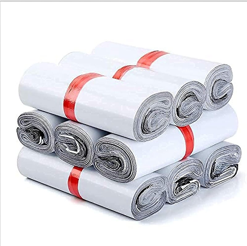 ديسيجيباك أكياس البريد البيضاء البلاستيكية، نافذة AWB، ختم الفلّان | 25 × 30 سم أكياس شحن ذاتية اللصق، أظرف للتغليف والتوصيل 100 قطعة/عبوة | مثالية لإرسال الطرود والملابس - Image 4
