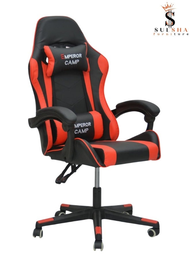 SULSHA Soft Armrest Gaming Chair with high backrest and adjustable seat height Computer chair ergonomic design office chair red black - Image 1