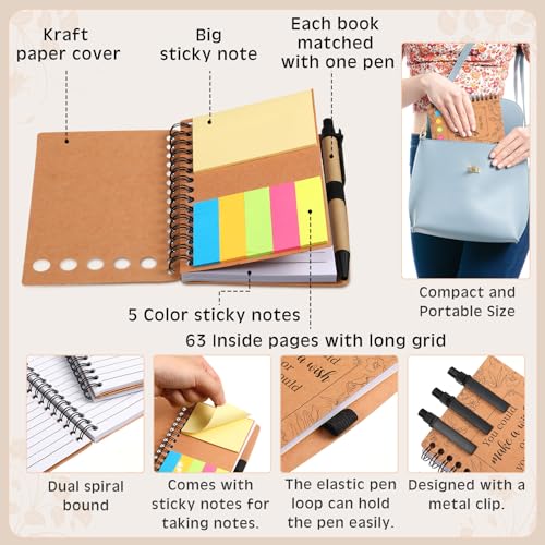 Kolldenn 30 Set Inspirational Notebook Mini Motivational Notepad Journal with Sticky Note Ballpoint Pen Back to School Gifts for Students Thank You Employee Appreciation Gifts Bulk for Nurse Teacher - Image 3