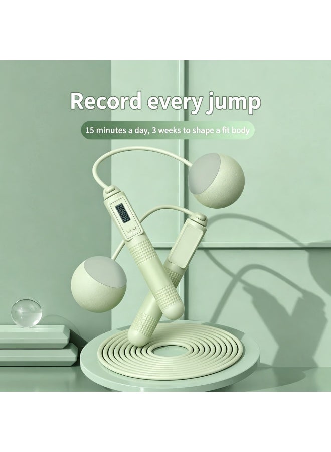 Ruili Smart electronic digital skipping rope - adjustable counting skipping rope - multi-mode skipping rope (cordless weighted ball playing and corded mode) - 360° anti-entanglement - made of steel wire material, essential for skipping rope fitness and gym use. - Image 2