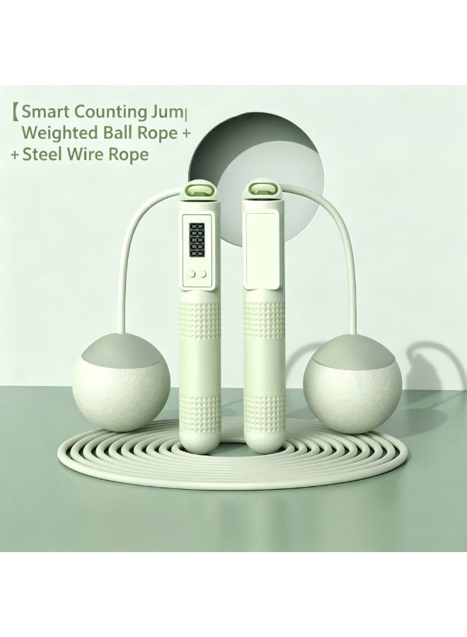 Ruili Smart electronic digital skipping rope - adjustable counting skipping rope - multi-mode skipping rope (cordless weighted ball playing and corded mode) - 360° anti-entanglement - made of steel wire material, essential for skipping rope fitness and gym use. - Image 1