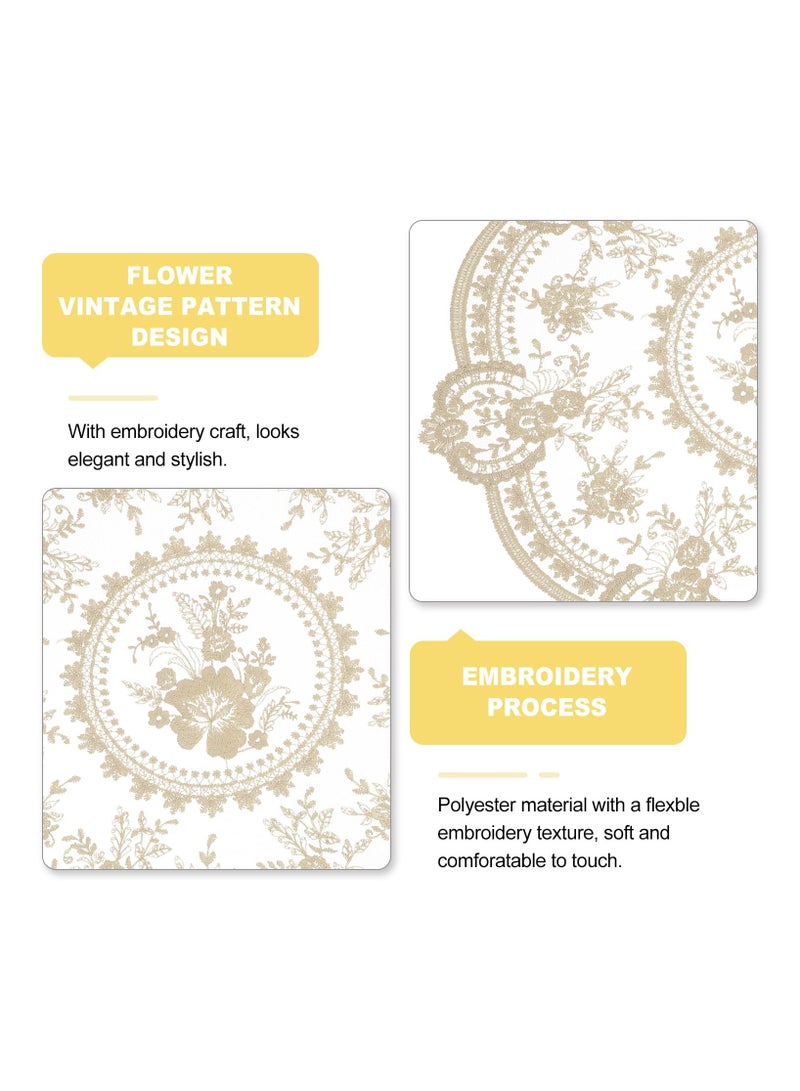 Winner 2Pcs Retro Lace Placemats, 13x13inch Round French Crochet Doilies Delicate Embroidered Vase Mat Coaster for Dining Table Home Decoration - Image 3