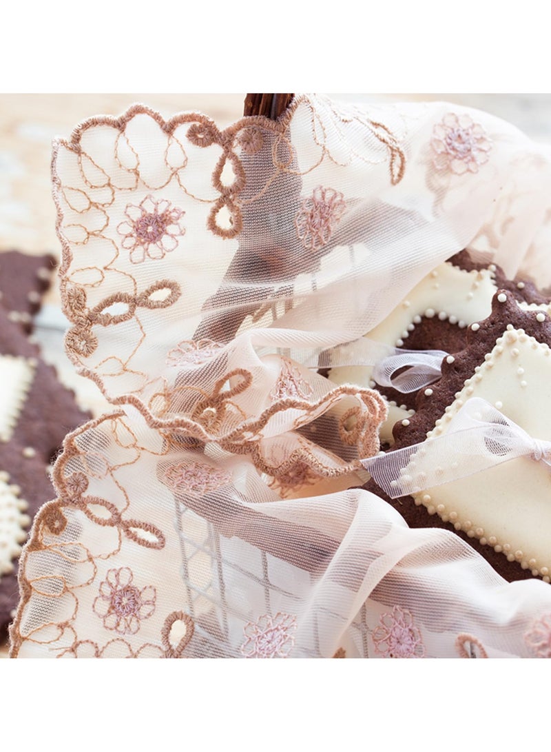 Winner 2Pcs Retro Lace Placemats, 13x13inch Round French Crochet Doilies Delicate Embroidered Vase Mat Coaster for Dining Table Home Decoration - Image 4