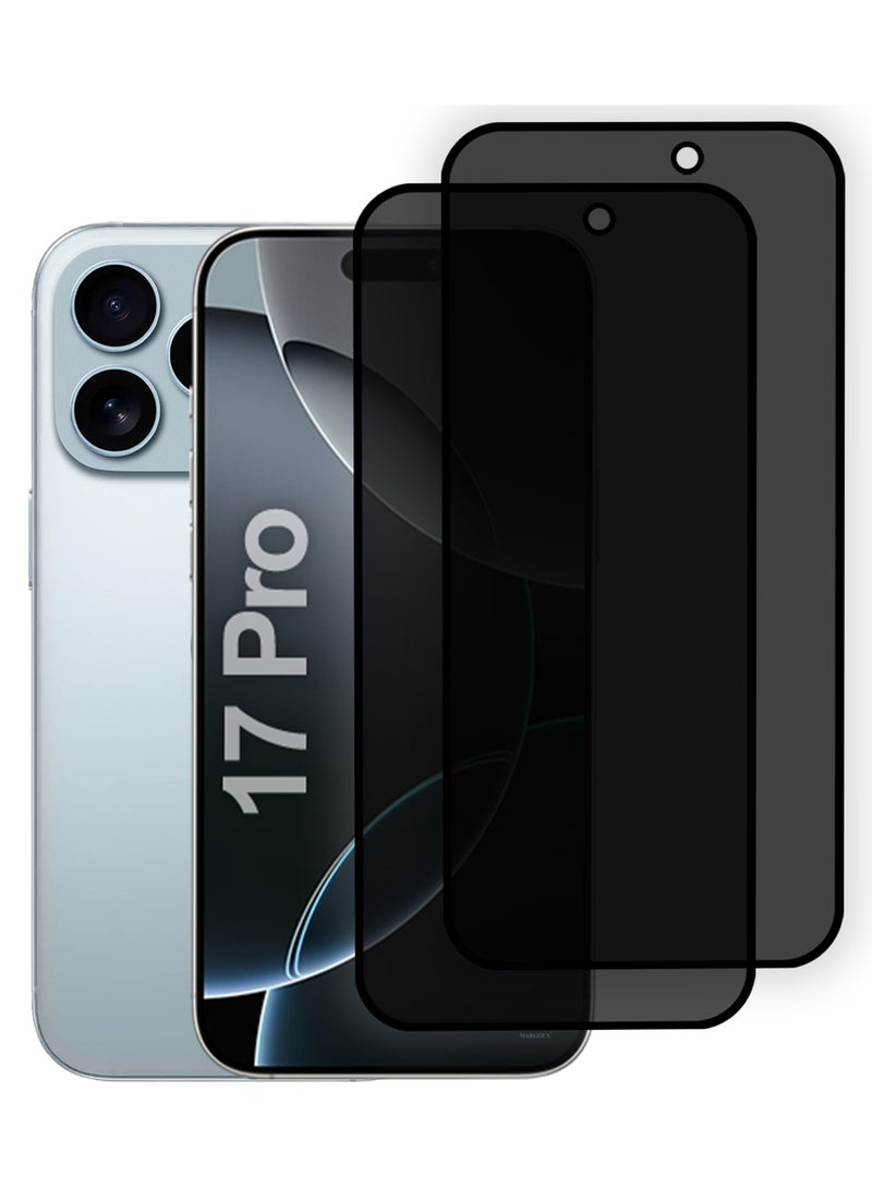 CATANES 2 PCS of Premium Privacy Screen Protector for iPhone 17 Pro, Anti-Spy Tempered Glass HD Clear View Easy Installation - Image 1