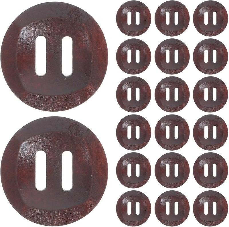 50pcs Flatback Wooden Buttons - Decorative Buttons for DIY Sewing & Wood Craft Clothes Accessories, Decorative Craft Fastener for Coat Sweaters 30MM/1" - Image 1