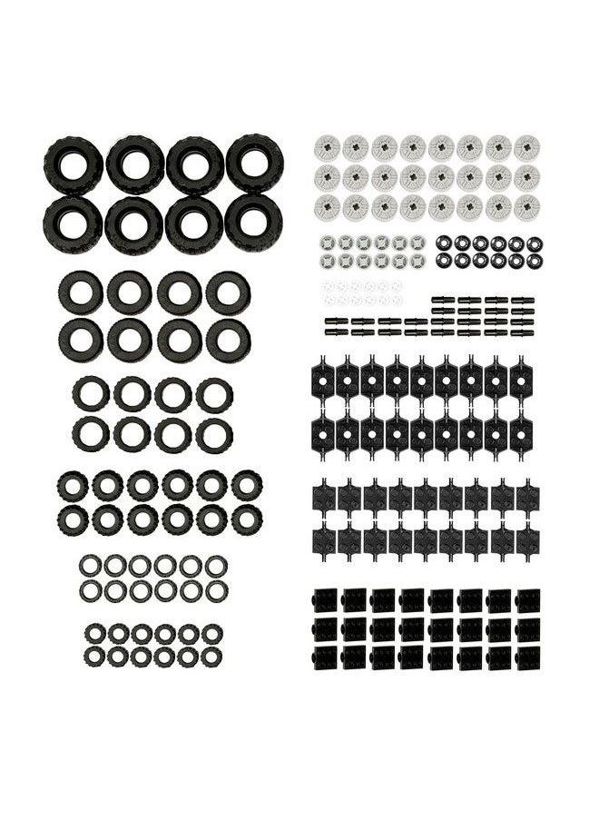 Barcaloo - 144 Piece Building Bricks Kit Wheel Tire Axle & Windshield Pieces Car Accessories Building Block Set Accessories Kit For Boys And Girls Compatible With All Major Brands - Image 1