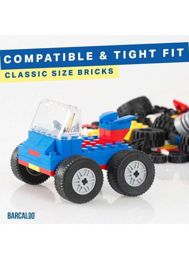 Barcaloo - 144 Piece Building Bricks Kit Wheel Tire Axle & Windshield Pieces Car Accessories Building Block Set Accessories Kit For Boys And Girls Compatible With All Major Brands - Image 1