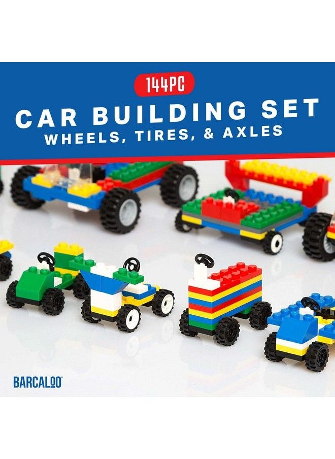 Barcaloo - 144 Piece Building Bricks Kit Wheel Tire Axle & Windshield Pieces Car Accessories Building Block Set Accessories Kit For Boys And Girls Compatible With All Major Brands - Image 1