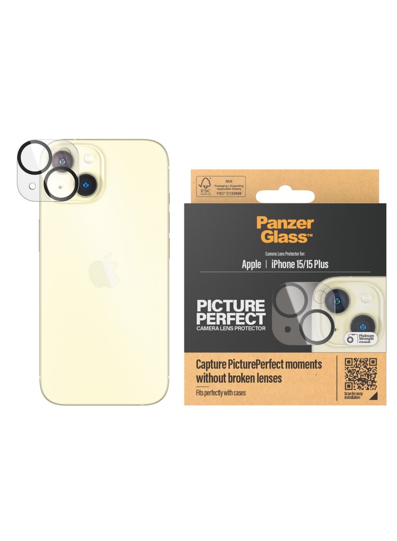 PanzerGlass™ واقي عدسة الكاميرا PicturePerfect لهاتف Apple iPhone 15 | 15 Plus - حماية وحفظ والتقاط لحظات لا تنسى - Image 1