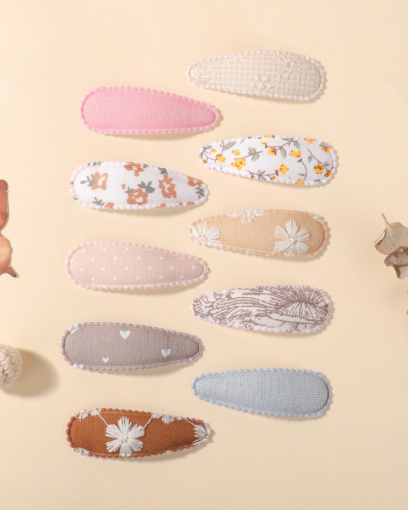 doboi 20Pcs Toddler Hair Clips Hair Barrettes Baby Girls Hair Bows Clips Floral Print Non Slip Snap Hairpins Flower Hair Clips for Girls Kids Toddler Hair Accessories - Image 4