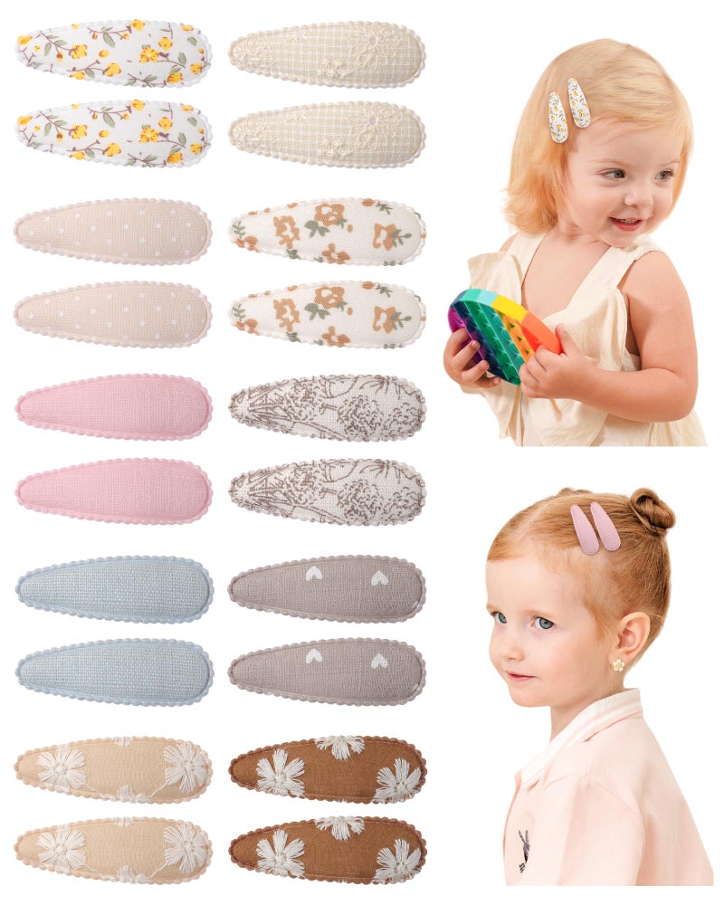 doboi 20Pcs Toddler Hair Clips Hair Barrettes Baby Girls Hair Bows Clips Floral Print Non Slip Snap Hairpins Flower Hair Clips for Girls Kids Toddler Hair Accessories - Image 1