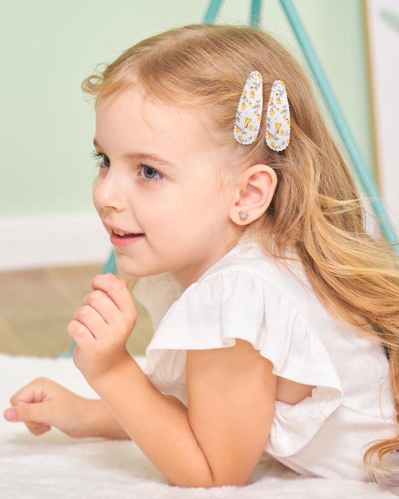 doboi 20Pcs Toddler Hair Clips Hair Barrettes Baby Girls Hair Bows Clips Floral Print Non Slip Snap Hairpins Flower Hair Clips for Girls Kids Toddler Hair Accessories - Image 5