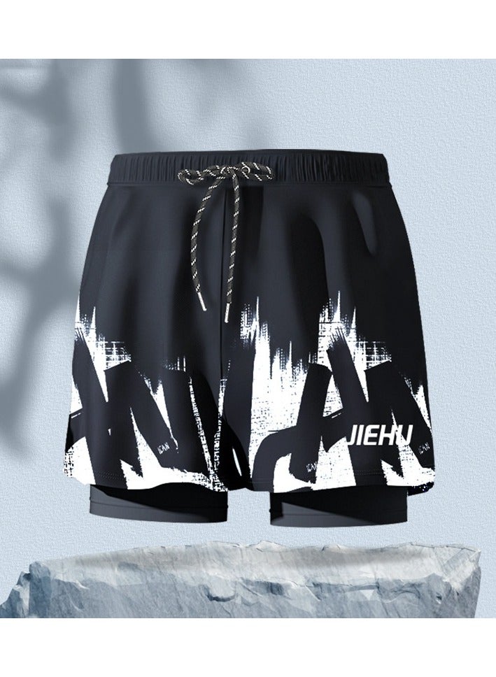 KUYING New High Waisted Flat Angle Swimming Trunks  - Image 1