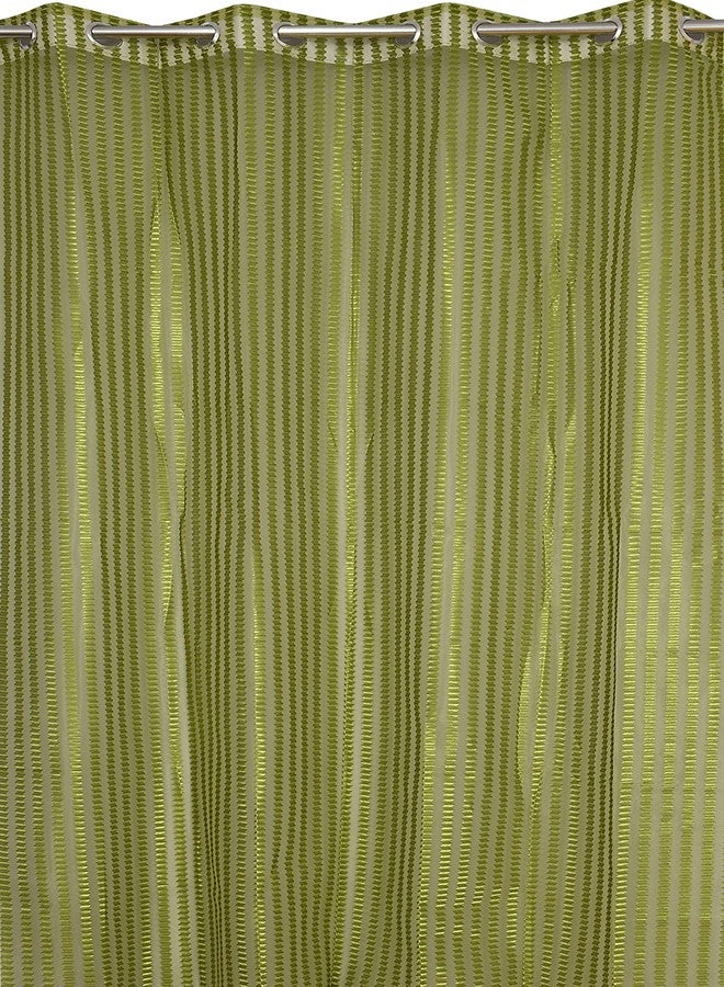 YUKANY Zig Zac Tissue Transparent Plain Net Sheer Door & Windows Grommets Curtains | Parda | Pack of 2 (Pista Green, 4 x 5 ft) - Image 3