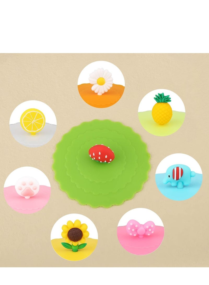 Silicone Cup Lids Mug Cover, 8 Colorful Silicone Cup Lids - Reusable, Anti-Dust, and Perfect for Any Cup or Mug! - Image 4