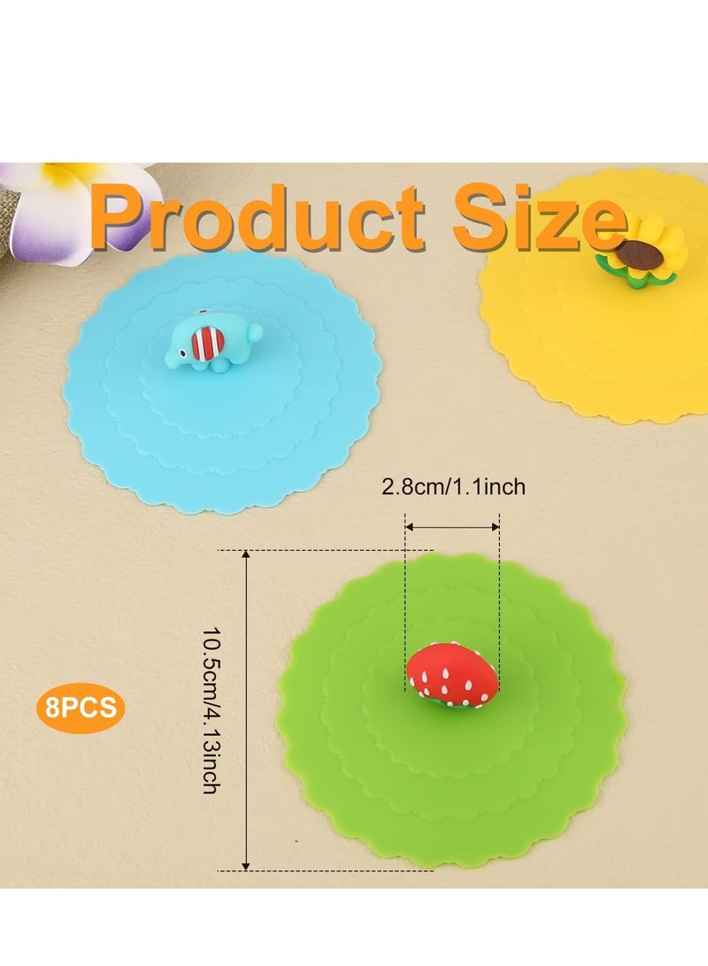 Silicone Cup Lids Mug Cover, 8 Colorful Silicone Cup Lids - Reusable, Anti-Dust, and Perfect for Any Cup or Mug! - Image 2